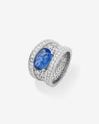 Callas Ring Sapphire Cabochon & Diamonds White Gold