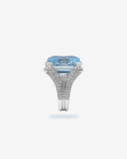 Cocktail Ring Aquamarine & Diamonds White Gold