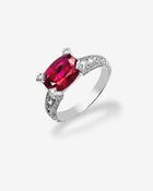 Ring Ruby & Diamonds White Gold