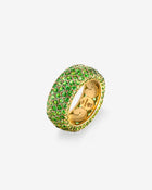 Band Ring Pavé Peridot Yellow Gold