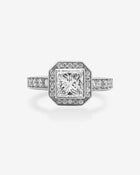 Ring Princess-Cut Diamond & Diamonds Platinum