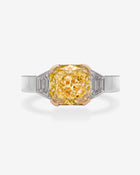 Ring Fancy Yellow Diamond & White Diamonds Platinum