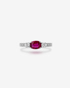 Ring Ruby & Diamonds White Gold