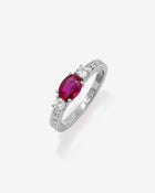 Ring Ruby & Diamonds White Gold