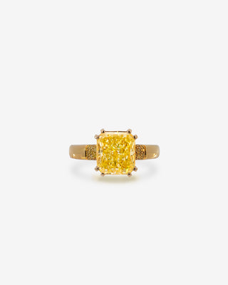 Solitaire Ring Fancy Yellow Diamond Rose Gold