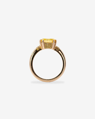 Solitaire Ring Fancy Yellow Diamond Rose Gold