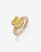 Solitaire Ring Fancy Yellow Diamond Rose Gold