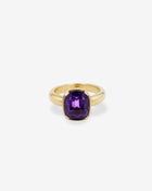 Harlequin Ring Amethyst Yellow Gold