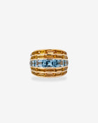 Manhattan Ring Citrine & Topaz Yellow Gold