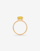 Ring Cushion-Cut Diamond Yellow Gold