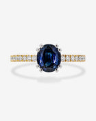 Solitaire Sapphire Ring Platinum Yellow Gold