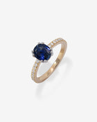 Solitaire Sapphire Ring Platinum Yellow Gold